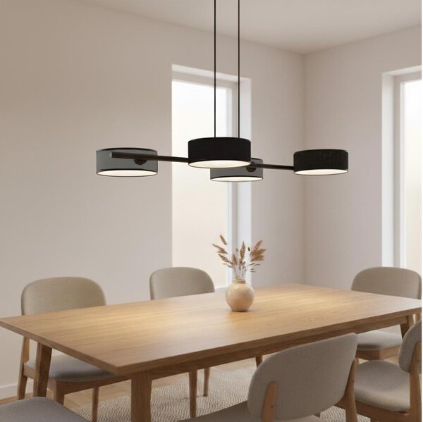 Lampadario a sospensione con cavo DRUMZ 4xE14/10W/230V nero/grigio