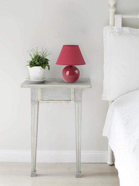 Lampada da tavolo Brilliant Primo Altezza 23 cm In Vetroceramica Con Paralume In Tessuto In Rosso