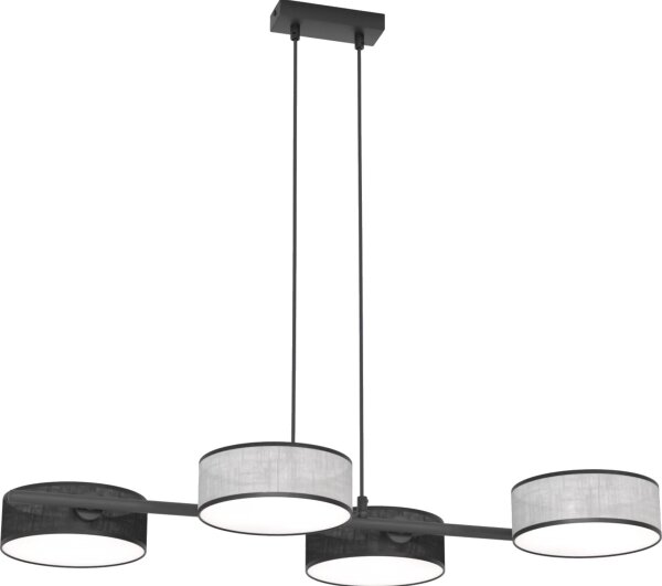 Lampadario a sospensione con cavo DRUMZ 4xE14/10W/230V nero/grigio