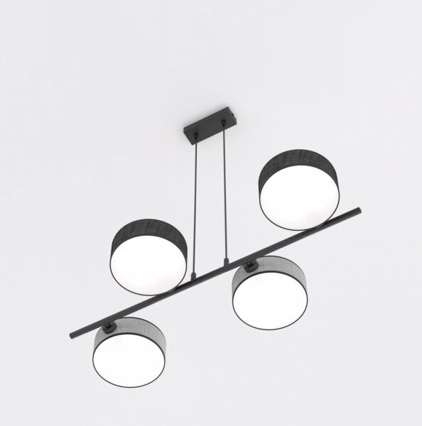 Lampadario a sospensione con cavo DRUMZ 4xE14/10W/230V nero/grigio