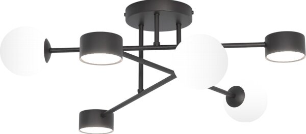 Lampadario a plafone HOLON 3xG9/8W/230V + 3xGX53/12W nero