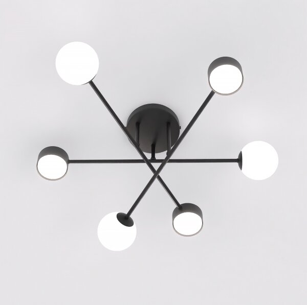 Lampadario a plafone HOLON 3xG9/8W/230V + 3xGX53/12W nero