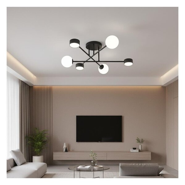 Lampadario a plafone HOLON 3xG9/8W/230V + 3xGX53/12W nero