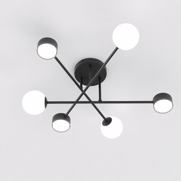 Lampadario a plafone HOLON 3xG9/8W/230V + 3xGX53/12W nero