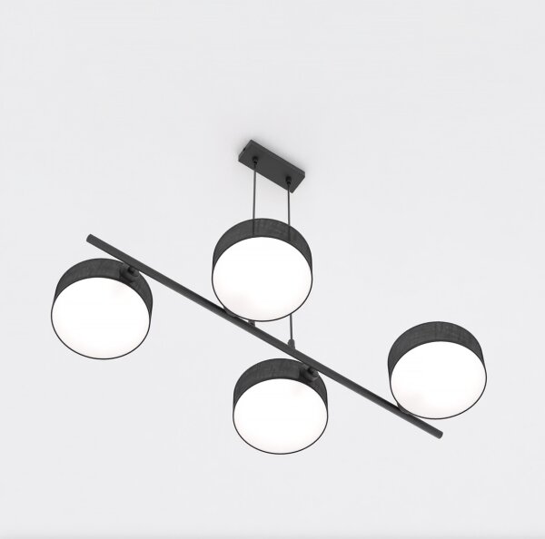 Lampadario a sospensione con cavo DRUMZ 4xE14/10W/230V nero