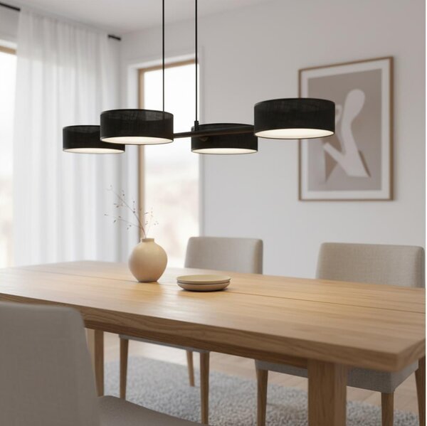 Lampadario a sospensione con cavo DRUMZ 4xE14/10W/230V nero