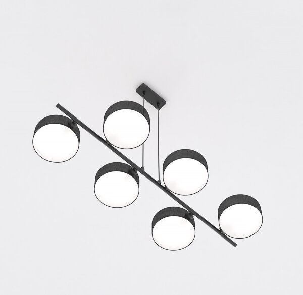 Lampadario con cavo DRUMZ 6xE14/10W/230V, nero