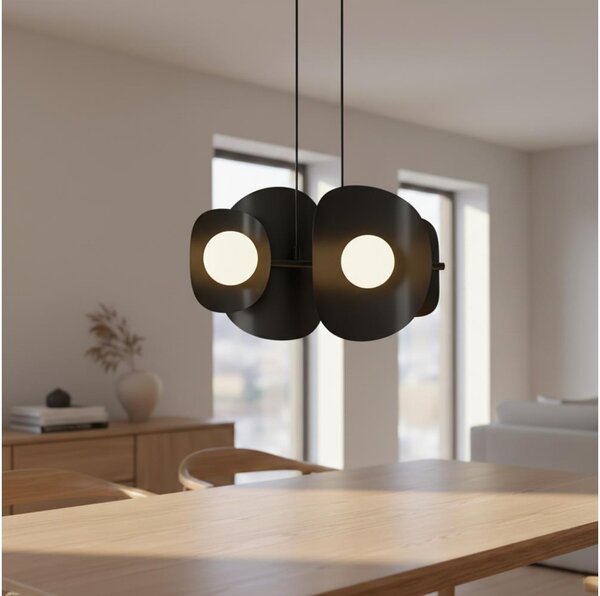 Lampadario a cavo ELEMENTI 4xG9/8W/230V nero