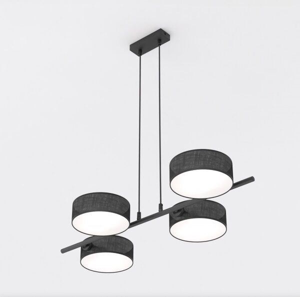 Lampadario a sospensione con cavo DRUMZ 4xE14/10W/230V nero