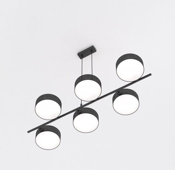 Lampadario con cavo DRUMZ 6xE14/10W/230V, nero