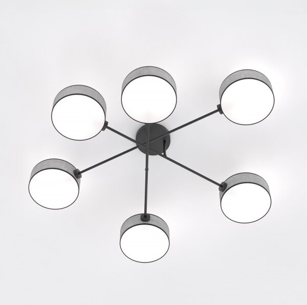 Plafoniera MAGA 6xE14/10W/230V grigia