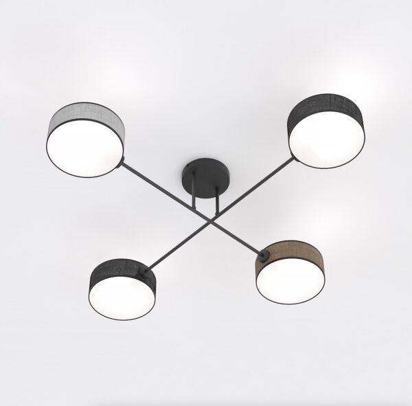 Lampadario a plafone MAGA 4xE14/10W/230V nero/marrone/grigio