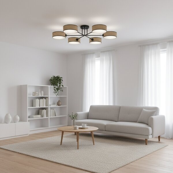 Plafoniera MAGA 6x E14/10W/230V beige