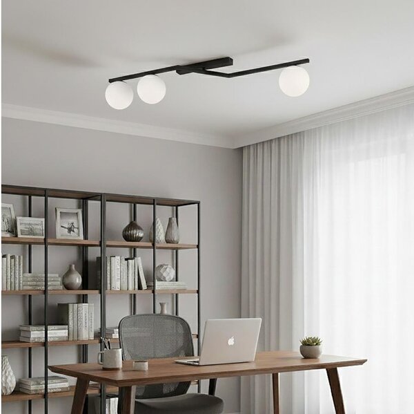 Plafoniera NATON 3xE14/10W/230V nero/bianco