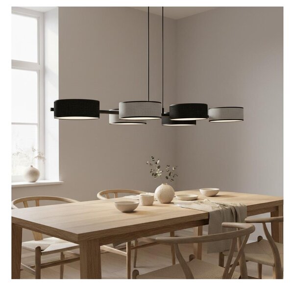 Lampadario sospeso con cavo DRUMZ 6xE14/10W/230V nero/grigio