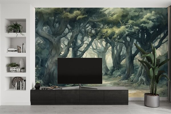 Carta da parati Sentiero attraverso la foresta, Carta da parati Natura, Carta da parati popolare, w03150 - Tapeko.it