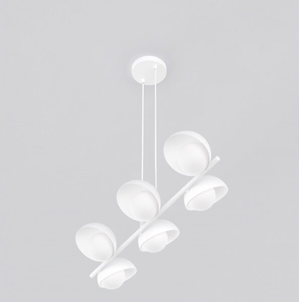 Lampadario sospeso con cavo BOOM 6xG9/8W/230V bianco