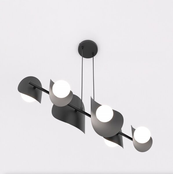 Lampadario a cavo ELEMENTI 6xG9/8W/230V nero
