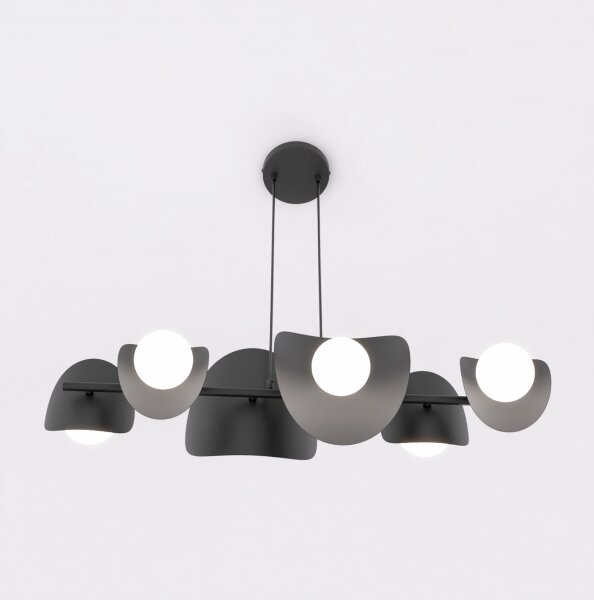 Lampadario a cavo ELEMENTI 6xG9/8W/230V nero