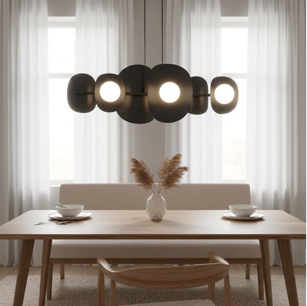Lampadario a cavo ELEMENTI 6xG9/8W/230V nero