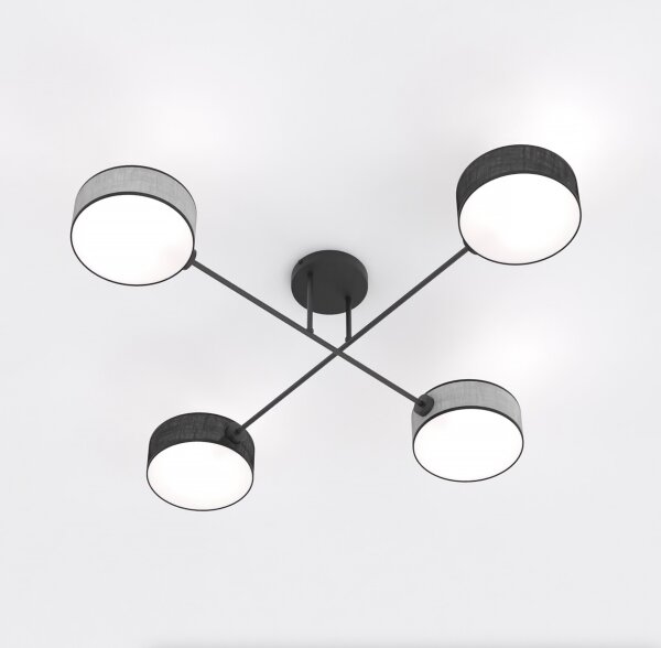 Plafoniera MAGA 4xE14/10W/230V nero/grigio