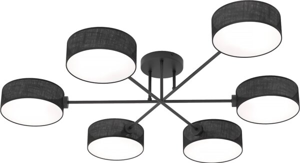 Lampadario a plafone MAGA 6xE14/10W/230V, nero