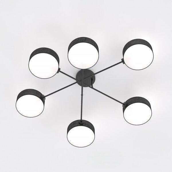 Lampadario a plafone MAGA 6xE14/10W/230V, nero
