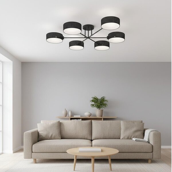 Lampadario a plafone MAGA 6xE14/10W/230V, nero