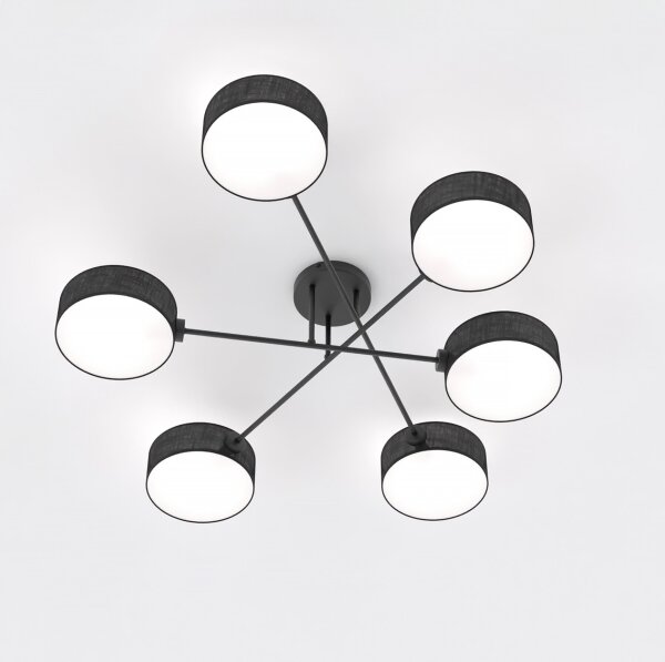Lampadario a plafone MAGA 6xE14/10W/230V, nero
