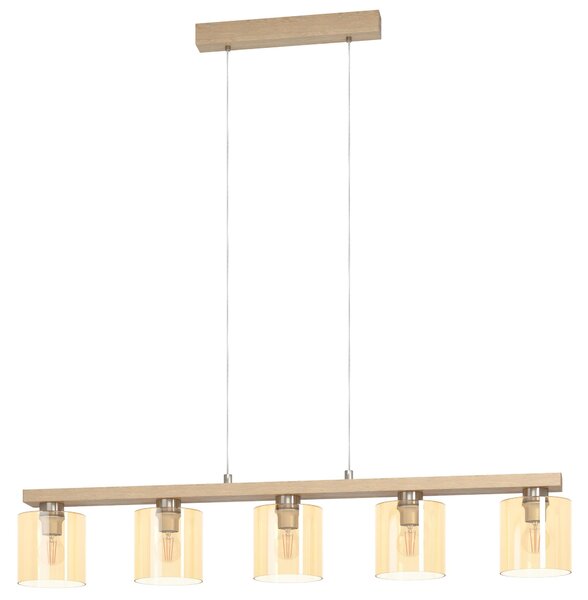 EGLO CASTRALVO, Flessibile, Marrone, Nichel, Ambra, Acciaio, Legno, Vetro, Rotondo