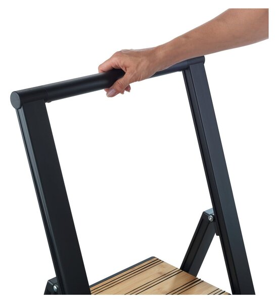 Scala pieghevole antiscivolo in alluminio nero Stepladder II. - Wenko