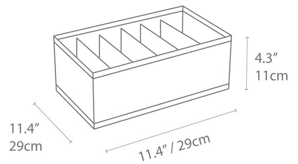 Organizzatore per cassetti grigio con cassetto a scomparti, 16,5 x 11 cm - Bigso Box of Sweden