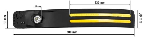 Lampada frontale ricaricabile a LED dimmerabile con sensore 3xLED/5V IP44 300 shiny 1200 mAh