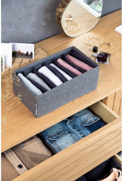 Organizzatore per cassetti grigio con cassetto a scomparti, 16,5 x 11 cm - Bigso Box of Sweden