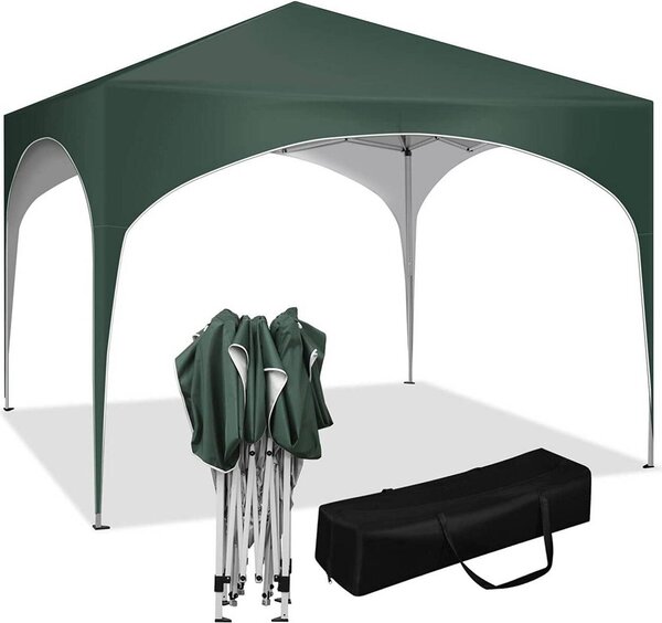 WOLTU gazebo pop-up impermeabile pieghevole gazebo protezione solare gazebo per eventi gazebo da giardino, in struttura metallica Oxford 3x3m verde
