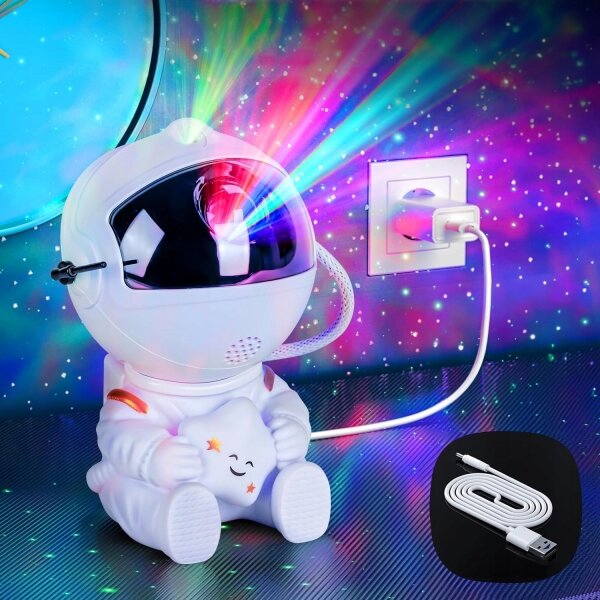 Proiettore LED RGB LED/5W/5V a forma di astronauta + telecomando