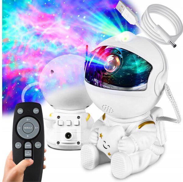 Proiettore LED RGB LED/5W/5V a forma di astronauta + telecomando