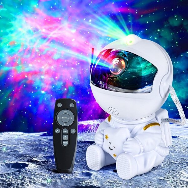 Proiettore LED RGB LED/5W/5V a forma di astronauta + telecomando