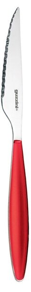 Coltelli Bistecca Pizza Feeling set da 6 pezzi inox AISI 304 (18/10) lunghezza 22.5 cm Guzzini Rosso Trasparente
