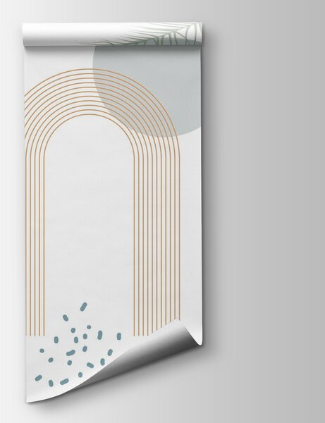 Carta da parati Design grafico di piante e foglie, Carta da parati Foglie di Palma, Carta da parati popolare, w08835 - Tapeko.it