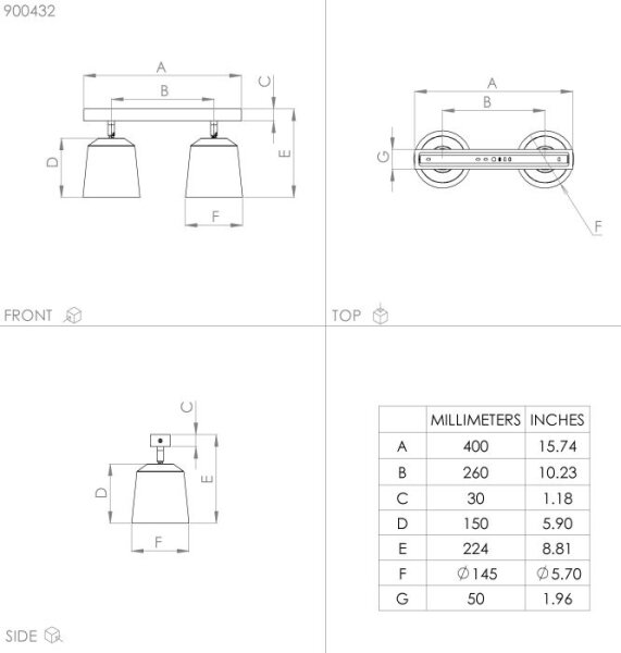 Eglo 900432 - Faretto COTORRO 2xE27/25W/230V
