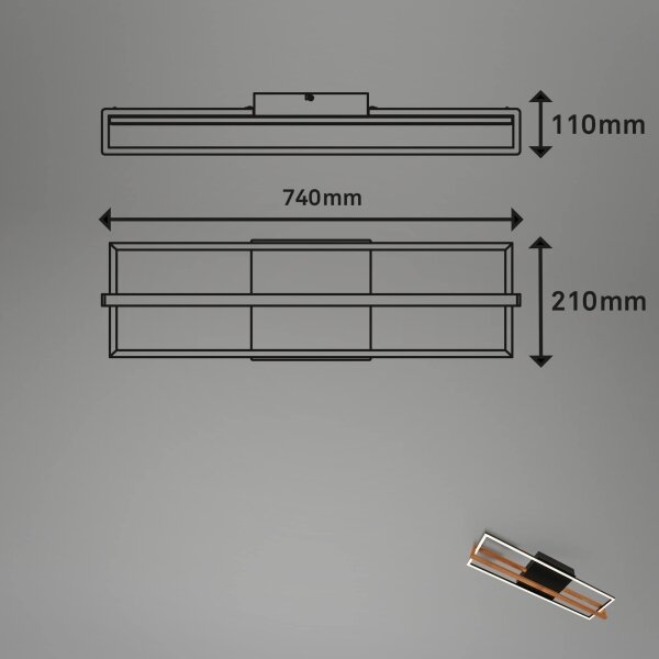 Briloner 3777-015 - Plafoniera LED FRAME LED/21W/230V 3000K nera
