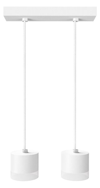 SSC LUXon VORA Design Lampada a sospensione a 2 luci bianca con bordo luminoso - Lampada a sospensione per soggiorno incl. LED GX53 LumiFLEX Colore della luce caldo / neutro / freddo 6W dimmerabile