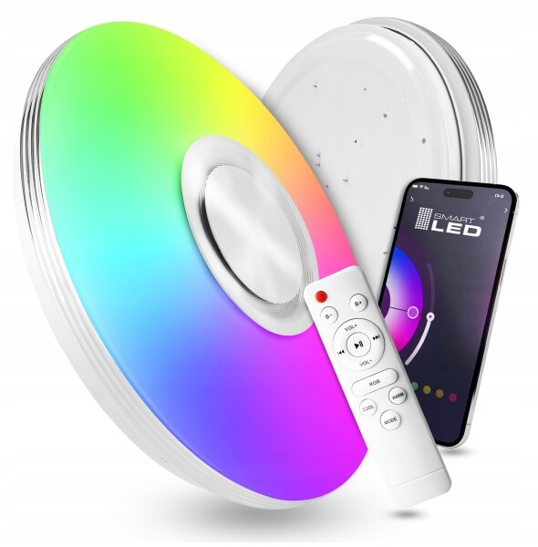 Plafoniera dimmerabile LED RGBW con altoparlante LED/60W/230V bianca + telecomando