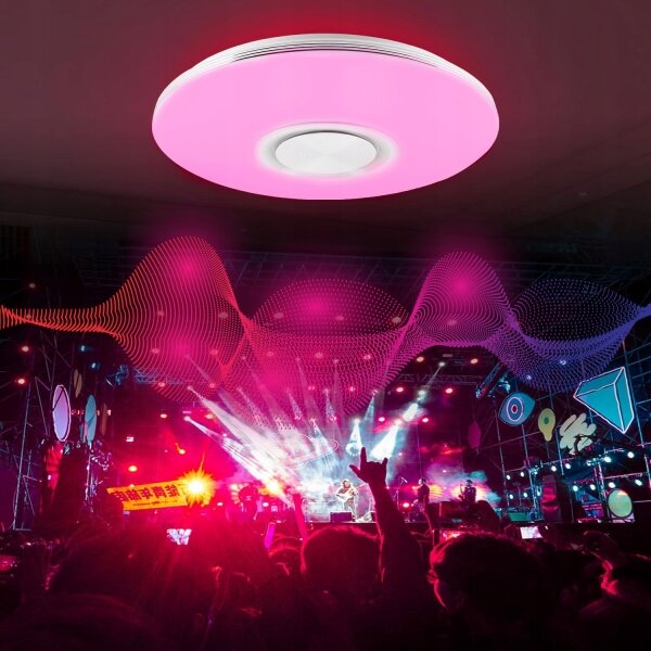 Plafoniera dimmerabile LED RGBW con altoparlante LED/60W/230V bianca + telecomando