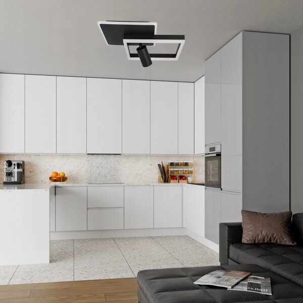 Plafoniera LED/38W/230V + 1xGU10/30W nero