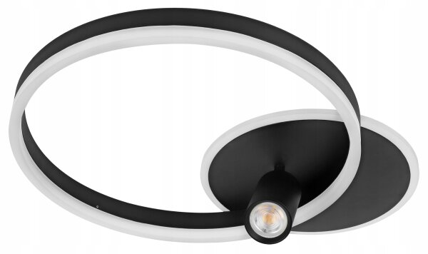 Plafoniera LED 38W/230V + 1xGU10/30W nera