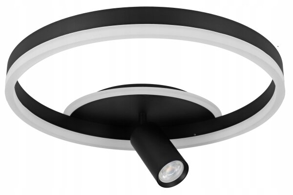 Plafoniera LED 38W/230V + 1xGU10/30W nera