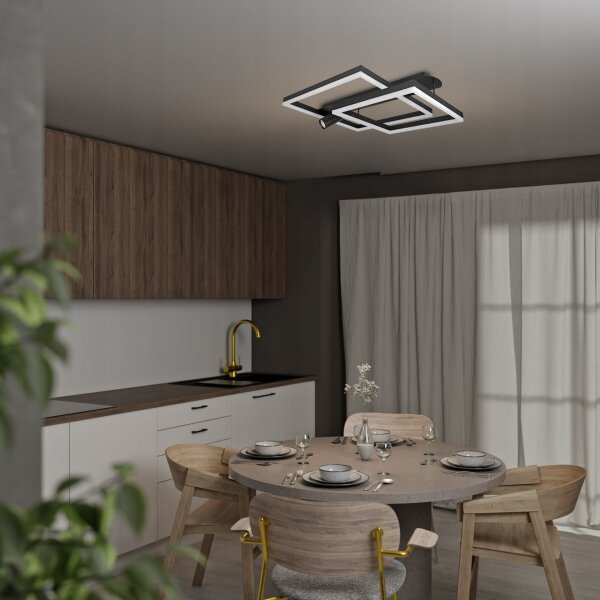 Plafoniera LED LED/38W/230V + 1xGU10/30W nera