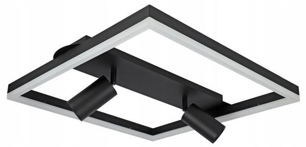 LED Plafoniera LED/38W/230V + 2xGU10/30W nera